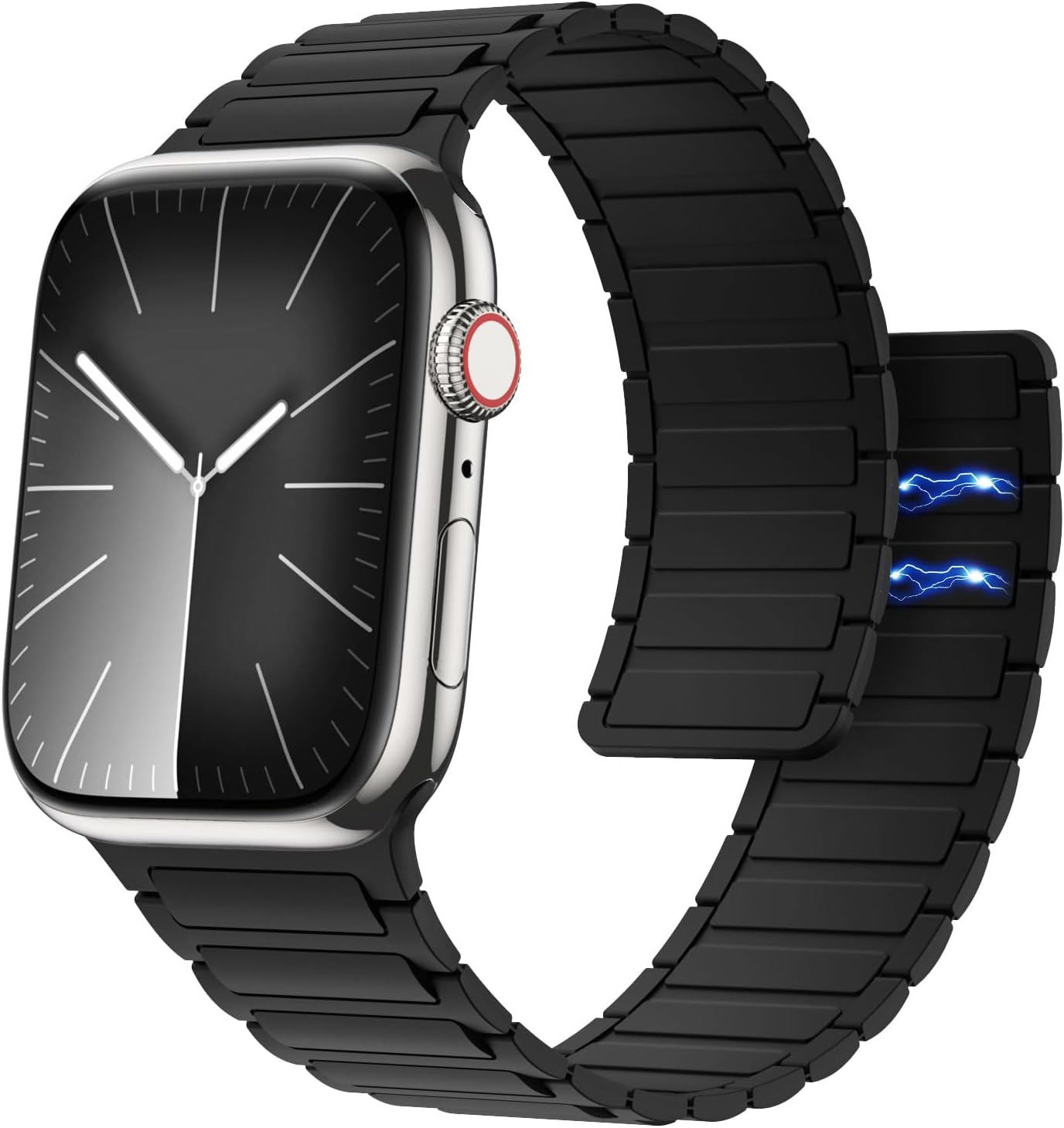 Elevate Your Style with the Magnetic Silicone Watch Band for Apple Watch - Compatible with Ultra/Series 1-9 in Sleek Black