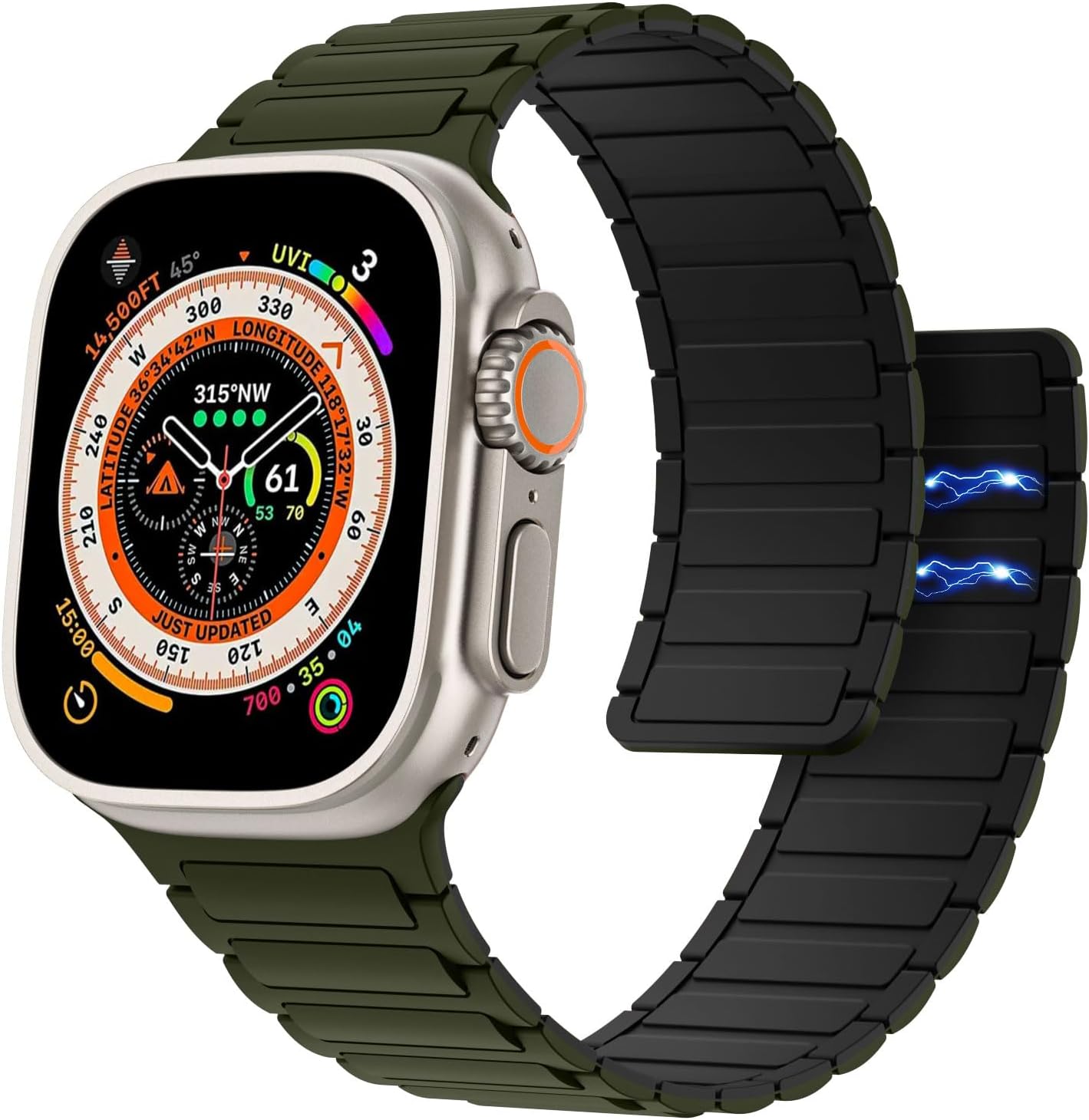 Elevate Your Style with the Magnetic Silicone Watch Band for Apple Watch - Compatible with Ultra/Series 1-9 in Sleek Black