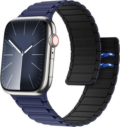 Elevate Your Style with the Magnetic Silicone Watch Band for Apple Watch - Compatible with Ultra/Series 1-9 in Sleek Black