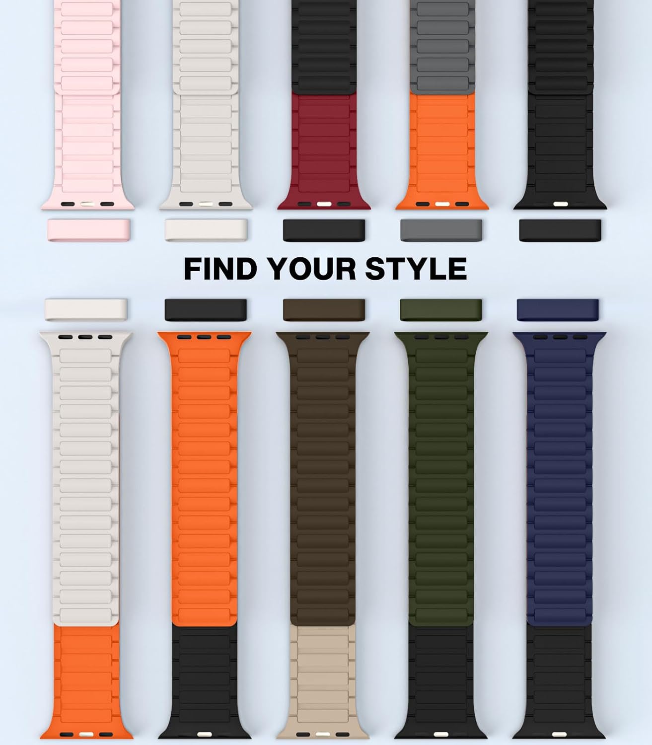 Elevate Your Style with the Magnetic Silicone Watch Band for Apple Watch - Compatible with Ultra/Series 1-9 in Sleek Black
