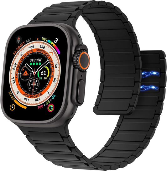 Elevate Your Style with the Magnetic Silicone Watch Band for Apple Watch - Compatible with Ultra/Series 1-9 in Sleek Black