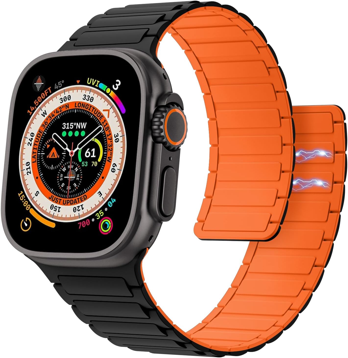 Elevate Your Style with the Magnetic Silicone Watch Band for Apple Watch - Compatible with Ultra/Series 1-9 in Sleek Black