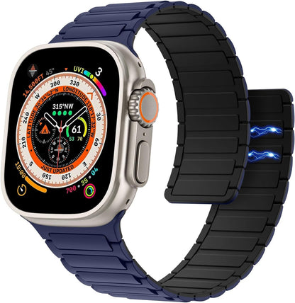 Elevate Your Style with the Magnetic Silicone Watch Band for Apple Watch - Compatible with Ultra/Series 1-9 in Sleek Black